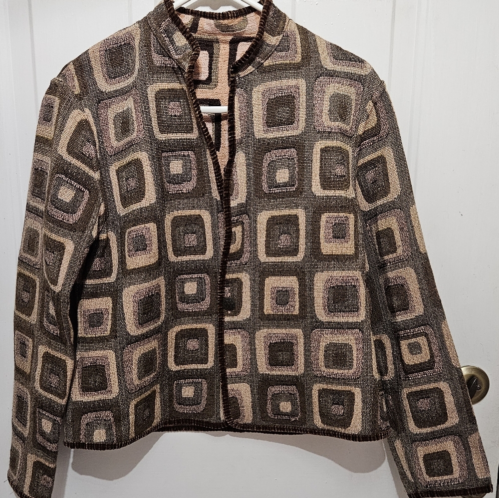 Trimdin Reversible Artisan Geometric Pattern Quilted Jacket